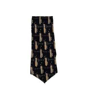 𝅺PEBBLE Beach Men’s Black/Gold Silk Golf Tie with Golf Ball